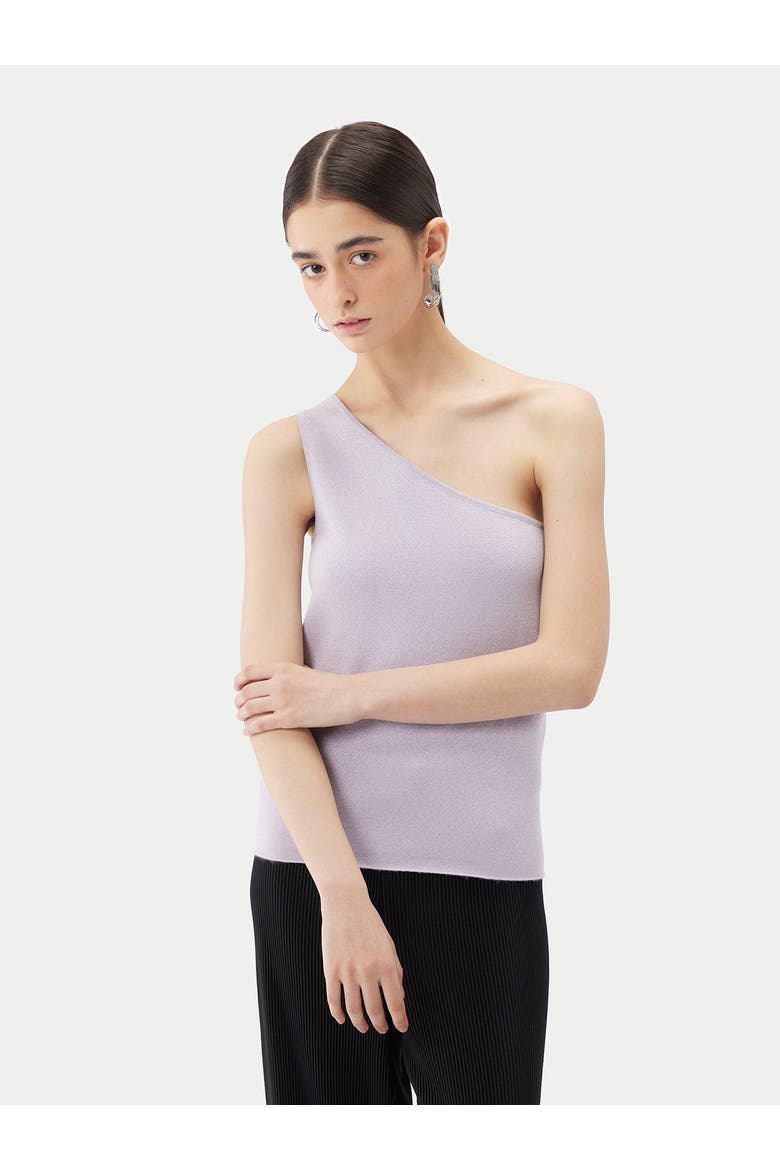 Cashmere Silk Sleeveless Asymmetric Top, Main, color, orchid tint