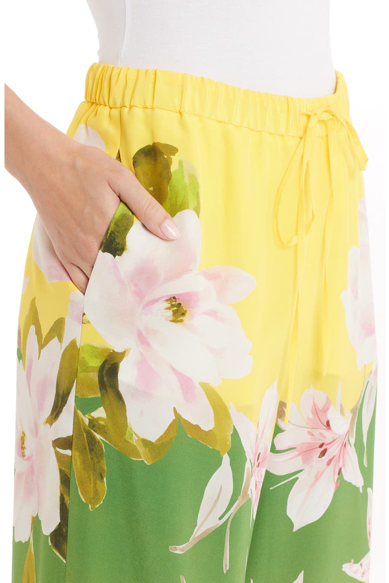 Floral Wide Leg Silk Crepe Pants, Alternate, color, MULTI