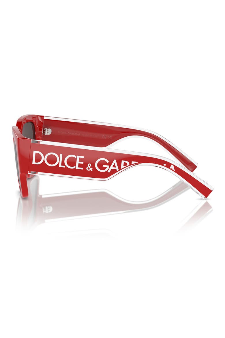 Kids' 49mm Square Sunglasses, Alternate, color, RED / DARK GREY