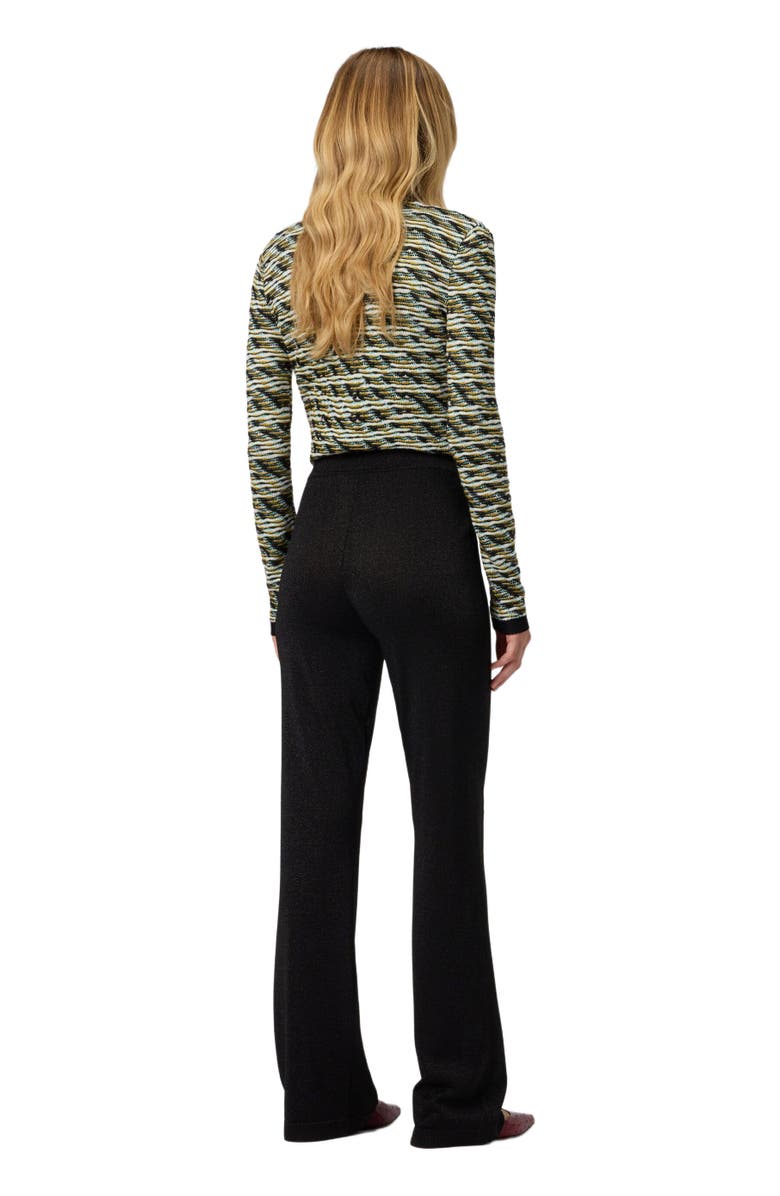 Missoni Straight Long Pants In Lamé, Alternate, color, Black