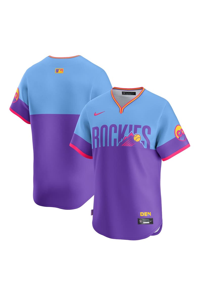 Men's Nike  Purple/Light Blue Colorado Rockies 2025 City Connect Limited Jersey, Main, color, Purple