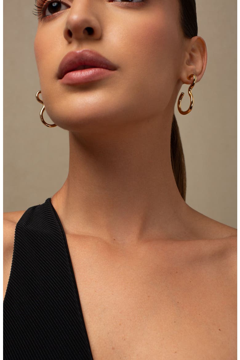 CLAUDINE ZIRCONIA HOOPS, Alternate, color, YELLOW GOLD