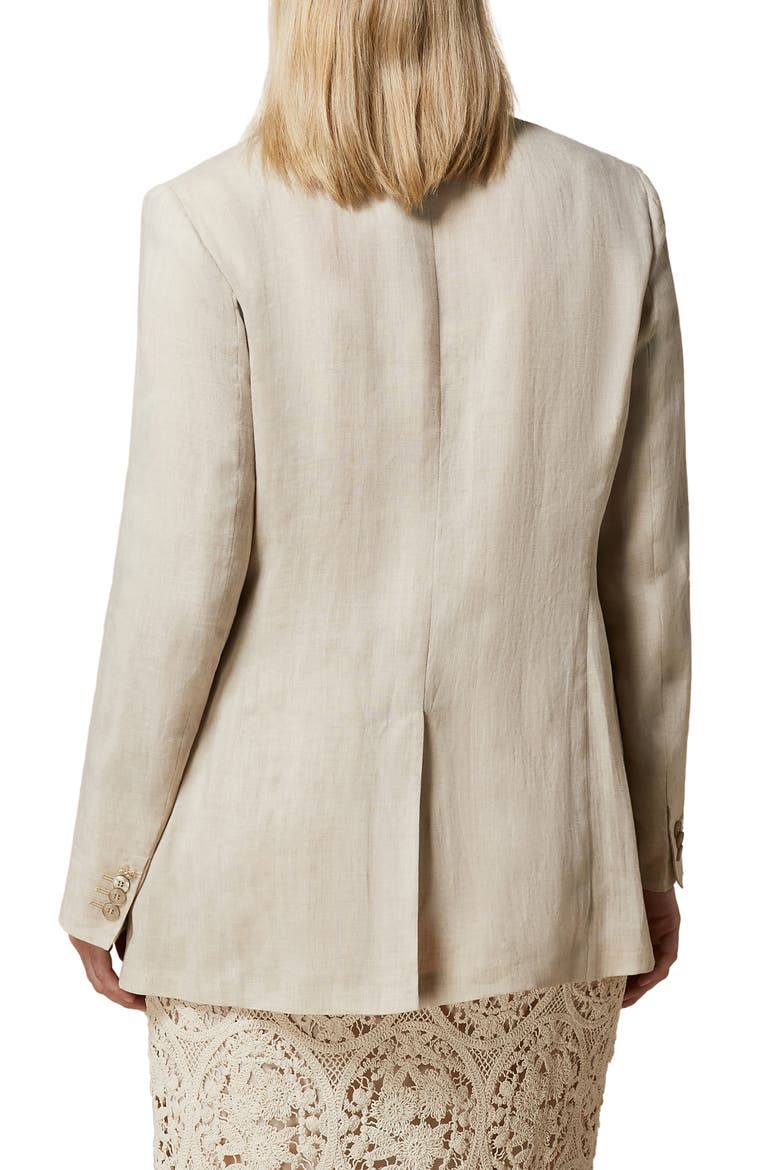 Louvre Double Breasted Linen Blazer, Alternate, color, SAND
