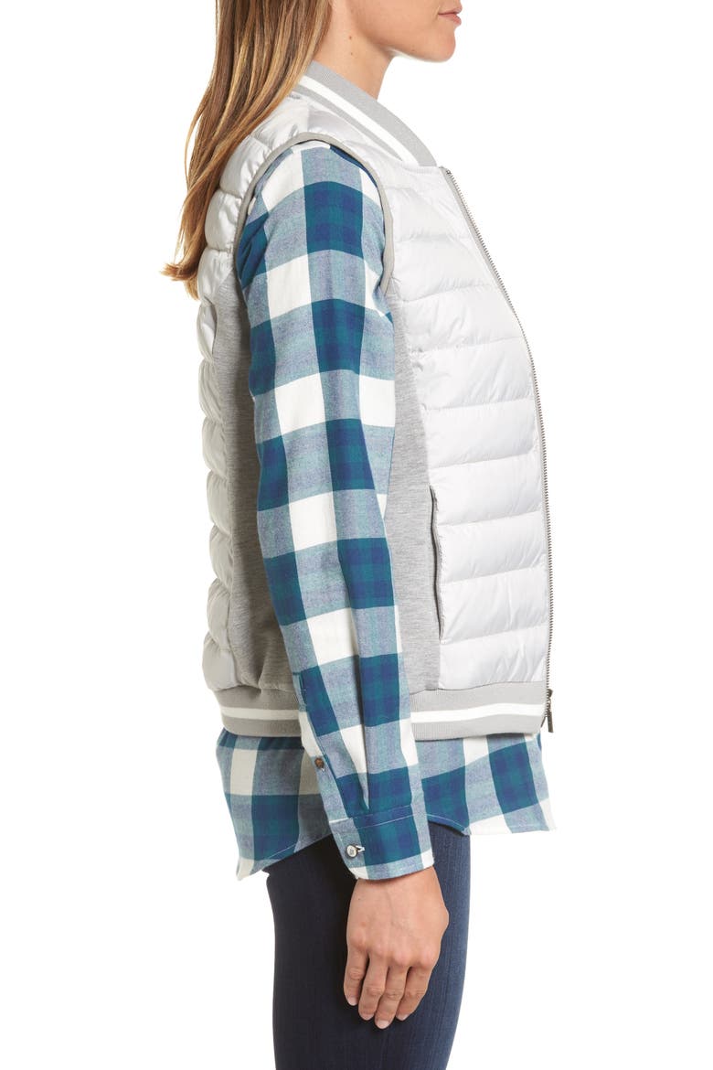Bleachey Quilted Gilet, Alternate, color, LIGHT GREY MARL / GLACIER