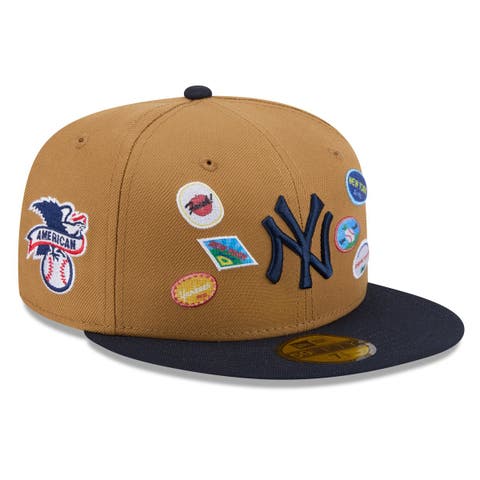 Men's New Era Tan New York Yankees Fruit Sticker 59FIFTY Fitted Hat