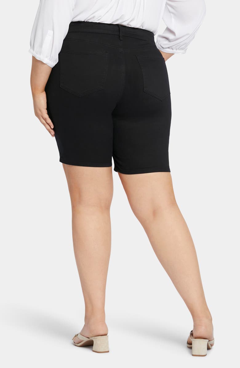 NYDJ Ella Print Side Slit Denim Shorts, Alternate, color, Black