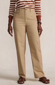 Lands' End Chino High Rise Rail Straight Leg Pants