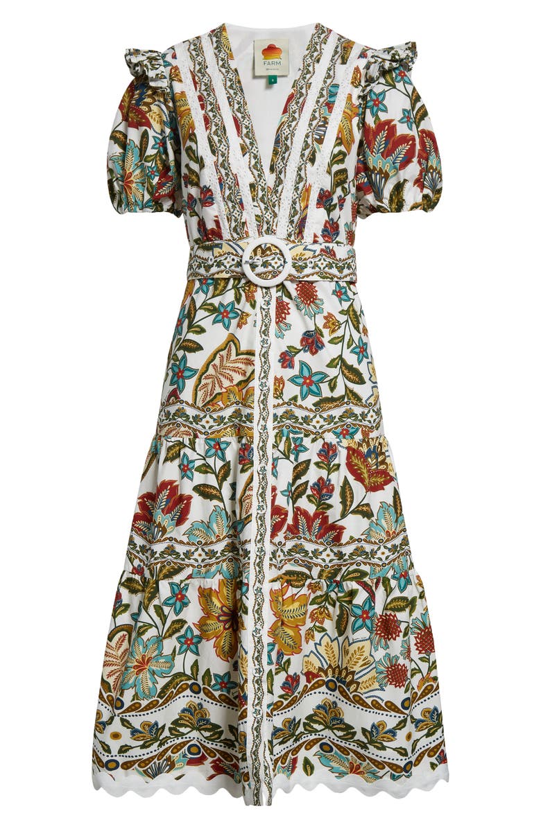 FARM Rio Botanicals Cotton Midi Dress, Alternate, color,