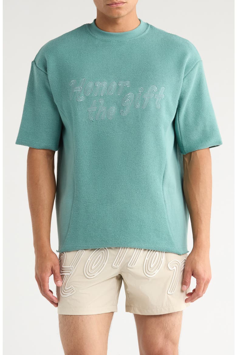 Block Party Terry Crewneck T-Shirt, Main, color, GREEN