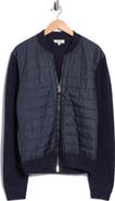 Bugatchi Hybrid Quilted Merino Wool Sweater Jacket