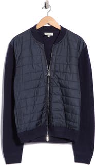 Bugatchi Hybrid Quilted Merino Wool Sweater Jacket