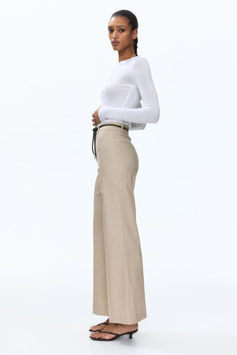 Linen-blend Bootcut Trousers