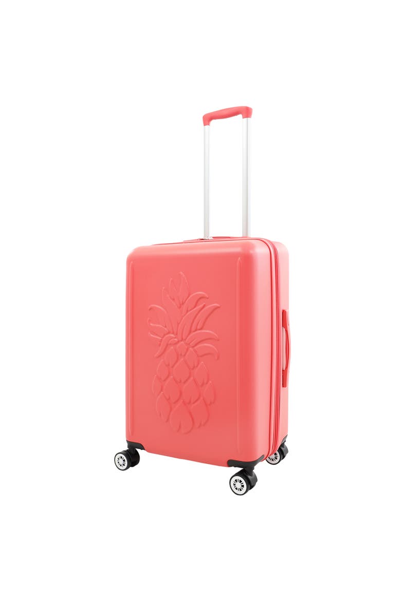 26" Hardside Spinner Luggage with 3D Pineapple, Main, color, CORAL