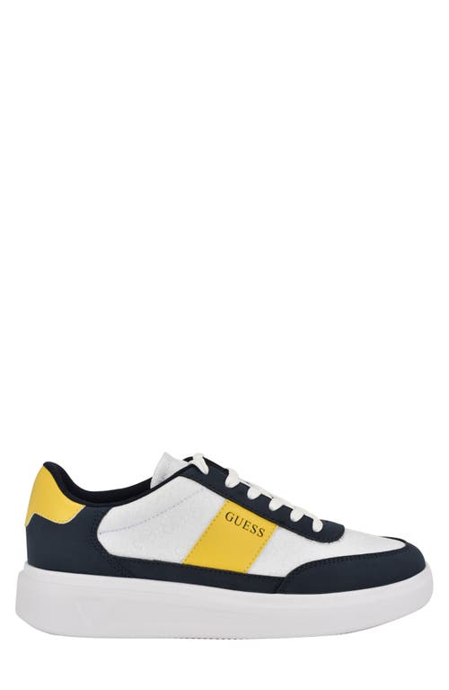 Guess Chaze Sneaker In Navy/white/yellow