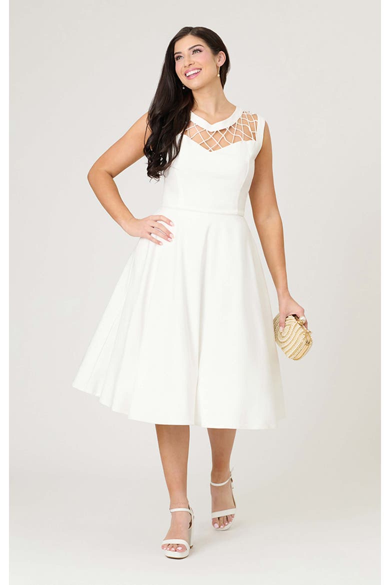 Diamond Cutout Swing Dress, Main, color, Ivory