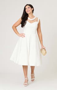 Unique Vintage Diamond Cutout Swing Dress