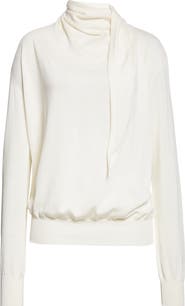 Jil Sander Scarf Tie Virgin Wool Sweater