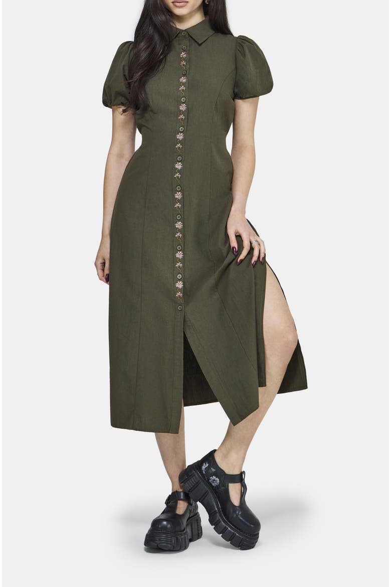 Odile Embroidered Midaxi Dress, Main, color, Green
