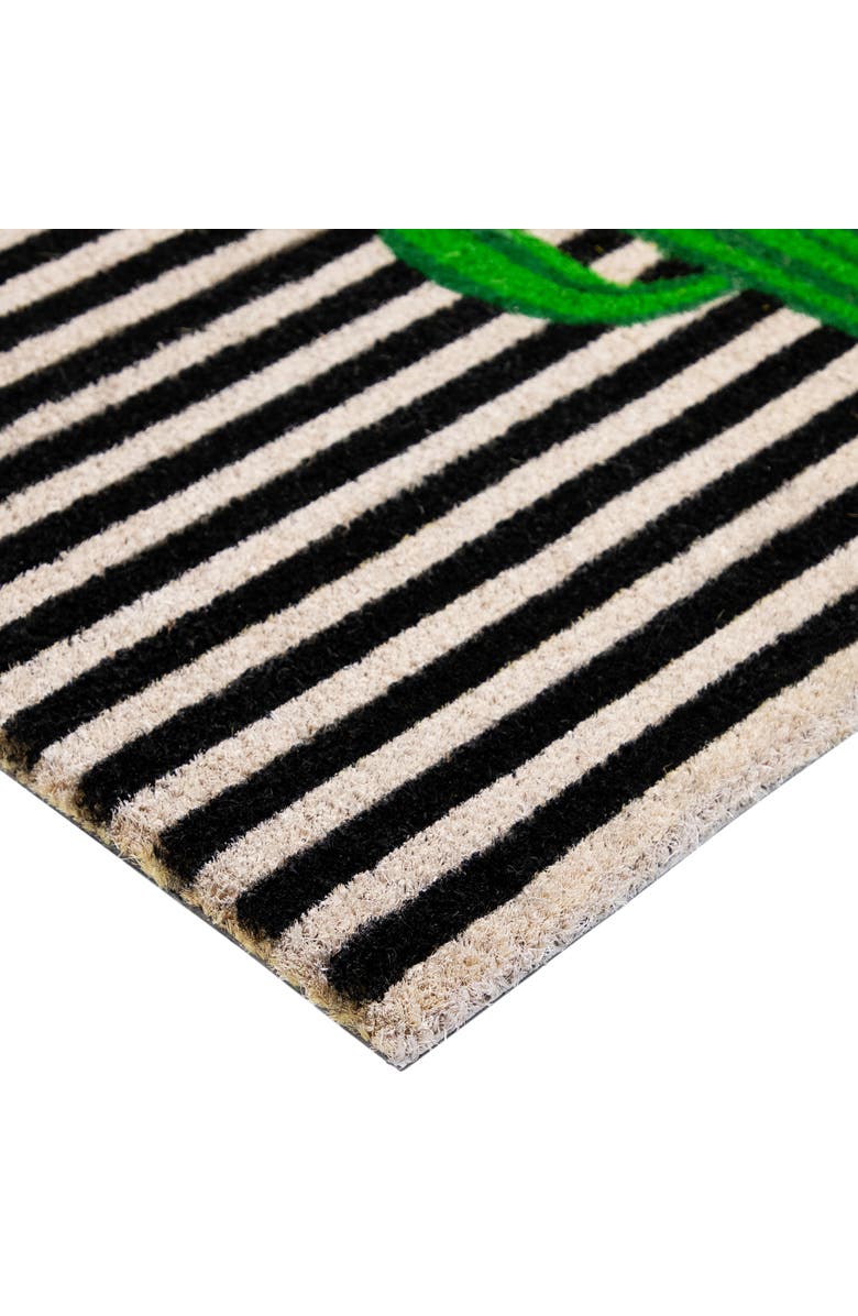 Northlight Green Cactus Striped Natural Coir Outdoor Doormat 18" x 30", Alternate, color, Green