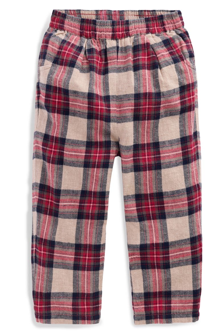 Check Pull-On Trousers, Main, color, OATMEAL CHECK