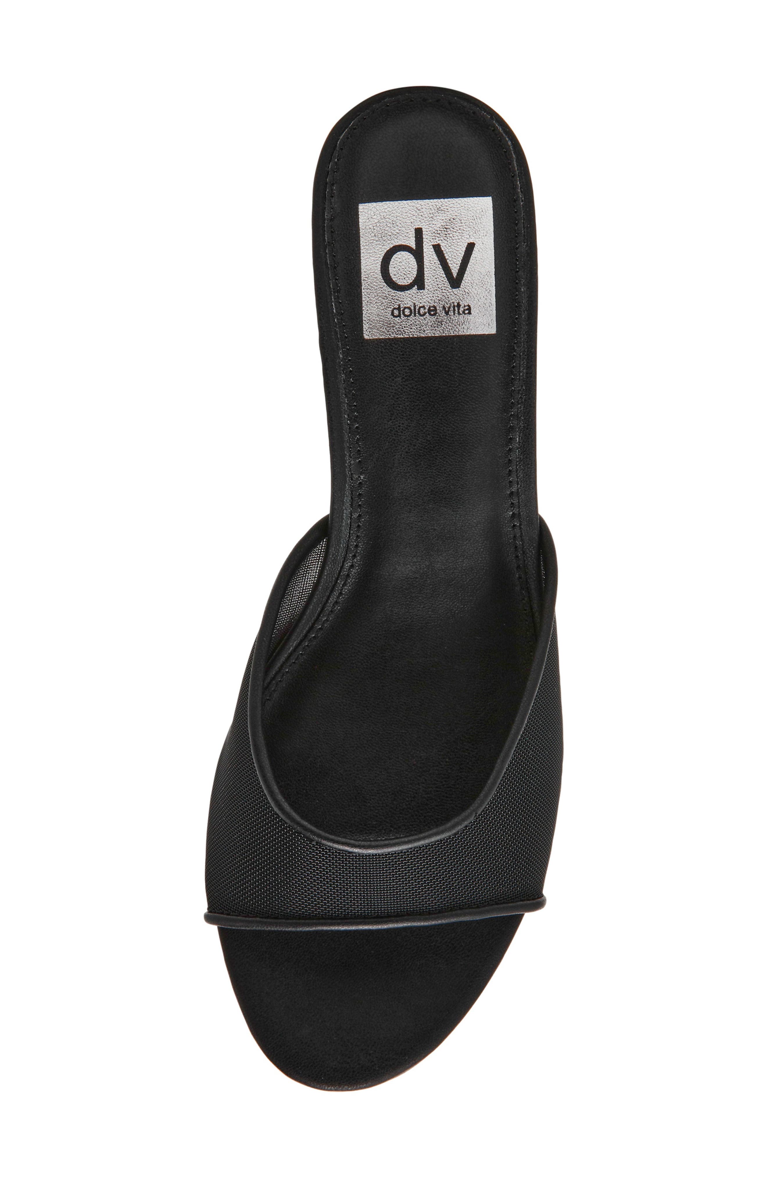 DV by Dolce Vita Dorthey Mesh Kitten Heel Sandal, Alternate, color, Black