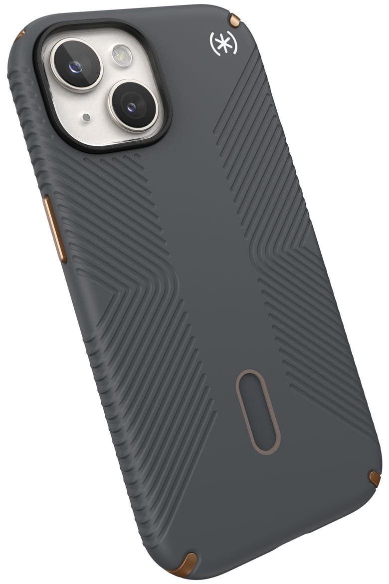 Presidio2 Grip MagSafe Case for Apple iPhone 15 / iPhone 14 / iPhone 13, Alternate, color, Charcoal