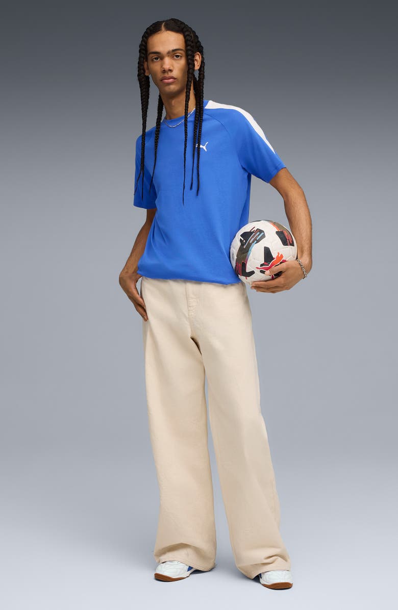 PUMA T7 Cotton T-Shirt, Alternate, color, Mountain Blue