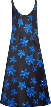 Emilia Wickstead Tippi Floral Genzianella Fit & Flare Midi Dress