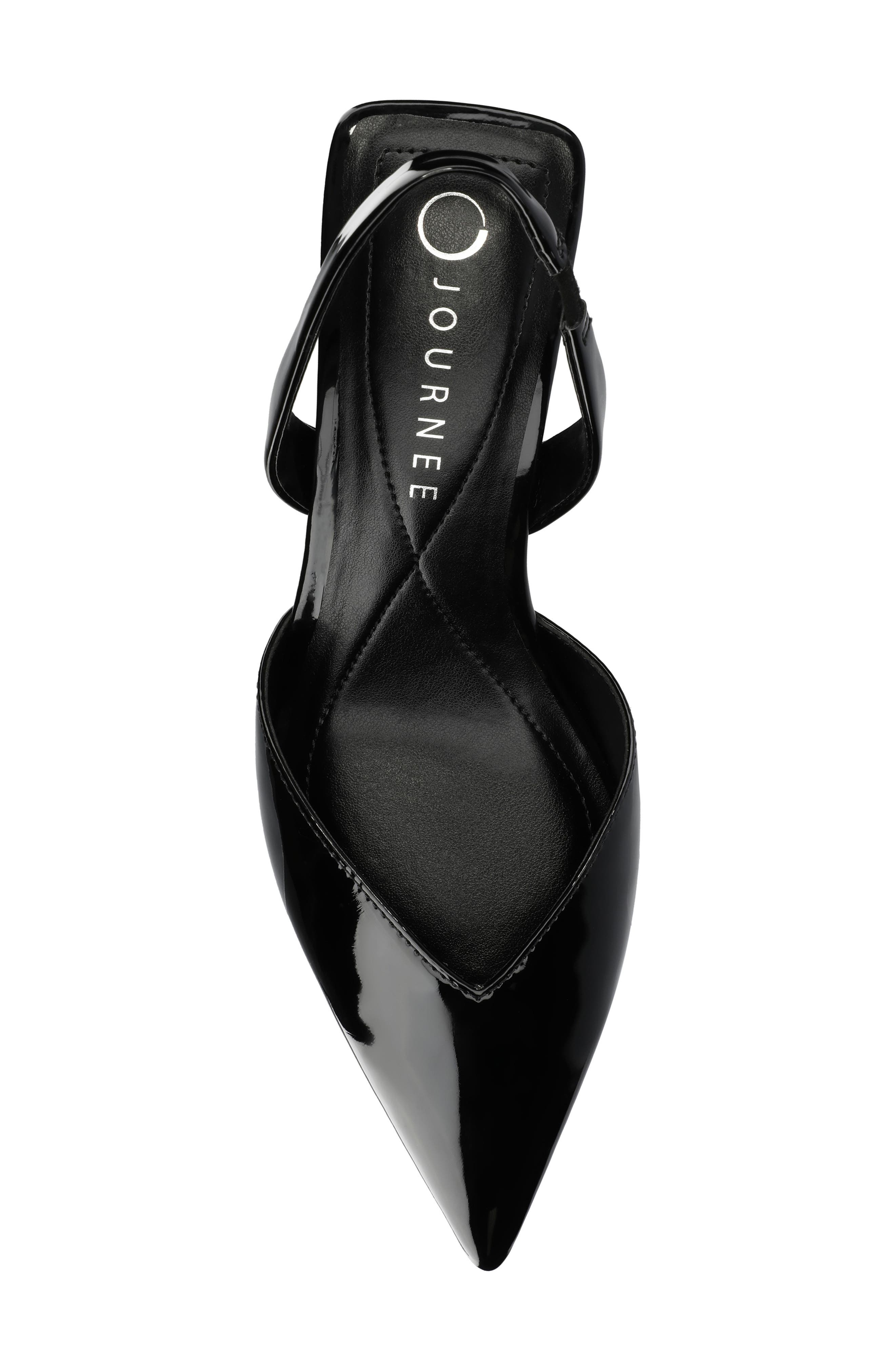 Journee Collection Fallon Slingback Pump, Alternate, color, Black Patent