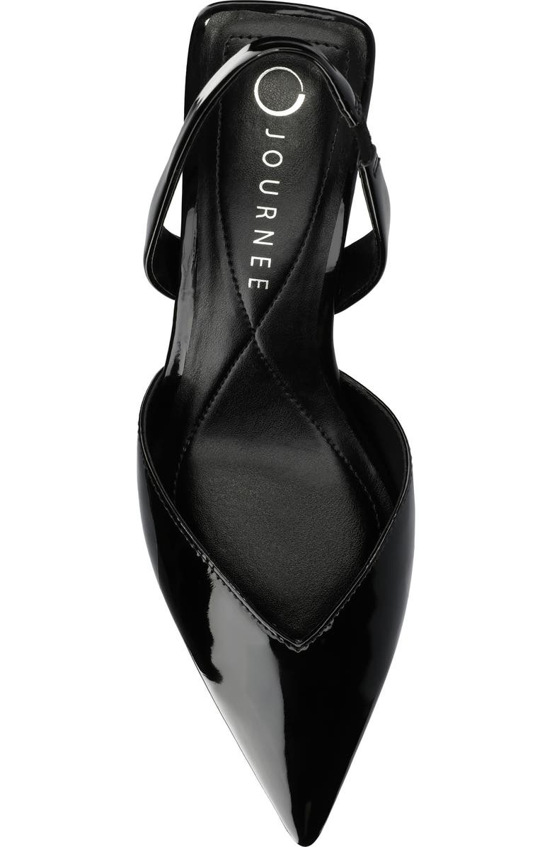 Journee Collection Fallon Slingback Pump, Alternate, color, Black Patent