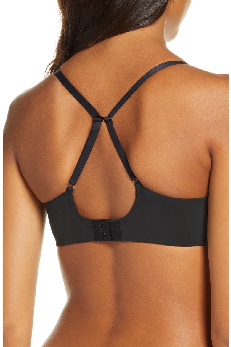 Minimal Push Up Convertible Underwire Bra, Alternate, color, BLACK