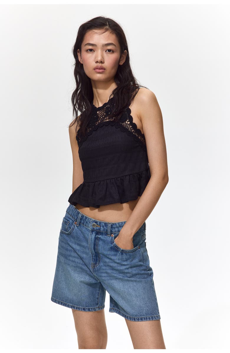 H&M Denim Shorts, Main, color, Denim Blue