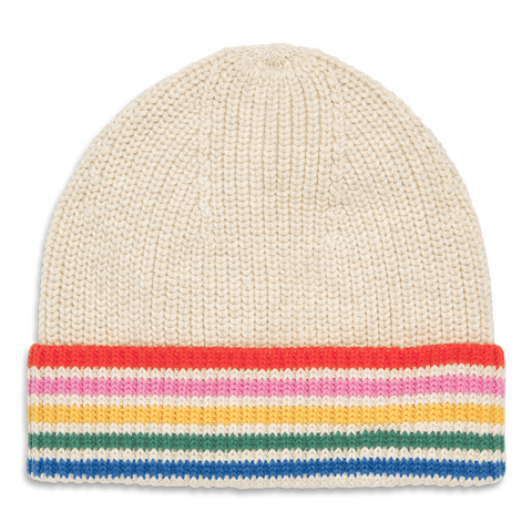 Kids Cotton Beanie In Rainbow Stripe (Little Kid, Big Kid)