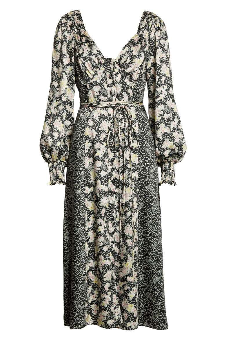 Jessica Mixed Print Long Sleeve Midi Dress, Alternate, color, BLACK/MULTI