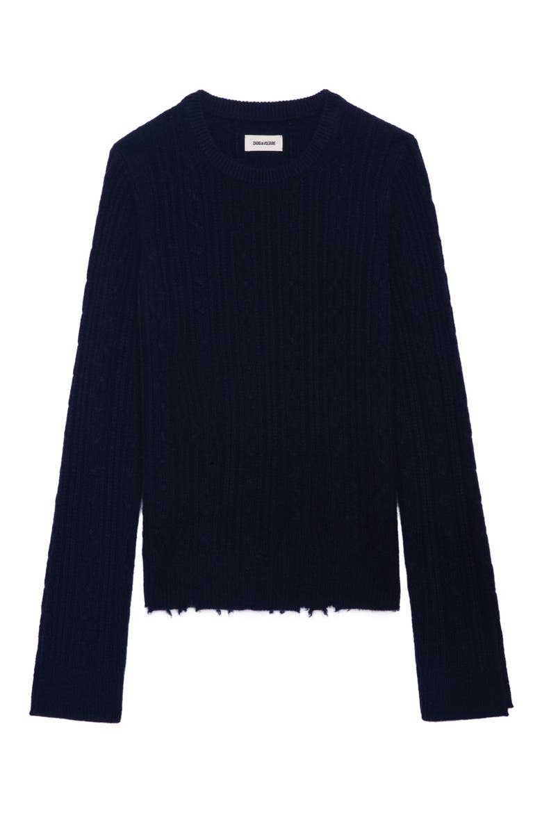 Jonasson Cable Knit Cashmere Sweater, Alternate, color, ENCRE