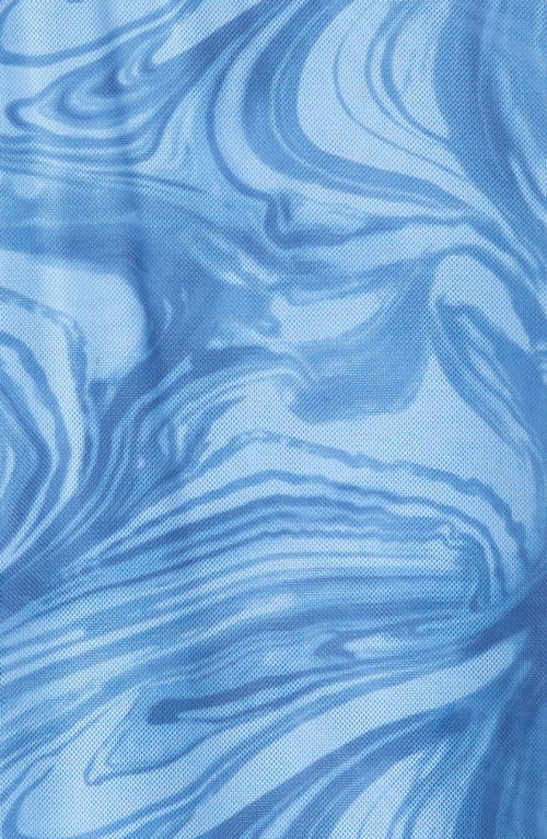 Shop Zella Girl Kids' Print Mesh Cover-up Tank Dress In Blue Azure Rhythmic Swirl