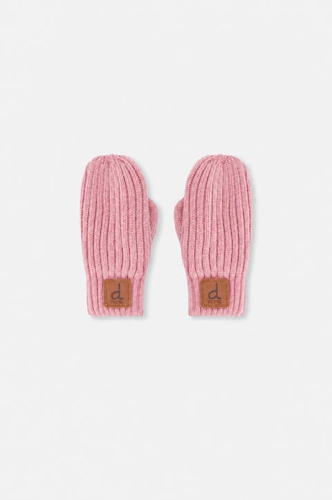 Knit Lined Ribbed Cuff Mittens