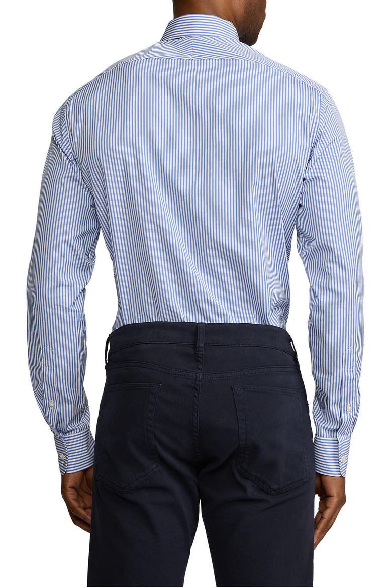 Basic Bengal Stripe Cotton Poplin Button-Up Shirt, Alternate, color, MEDIUM BLUE AND WHITE