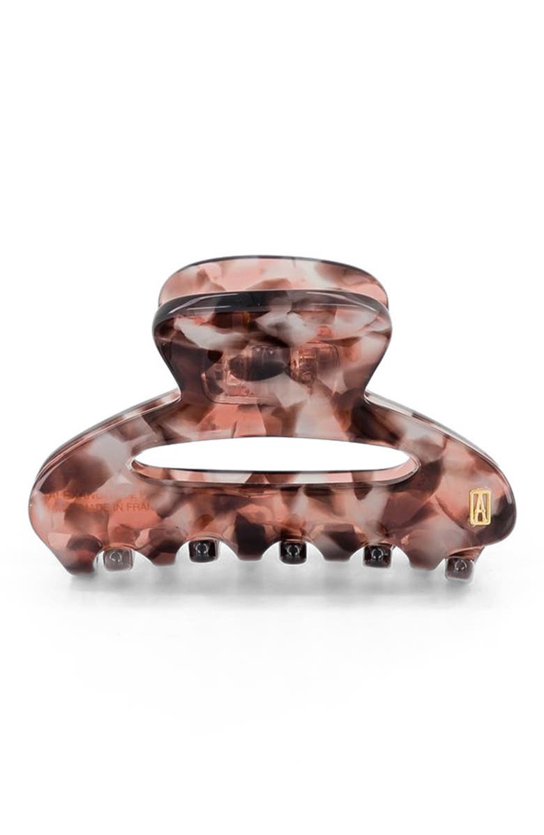 Alexandre de Paris Composition Small Acetate Hair Clip, Main, color, Marble Rose And Grey