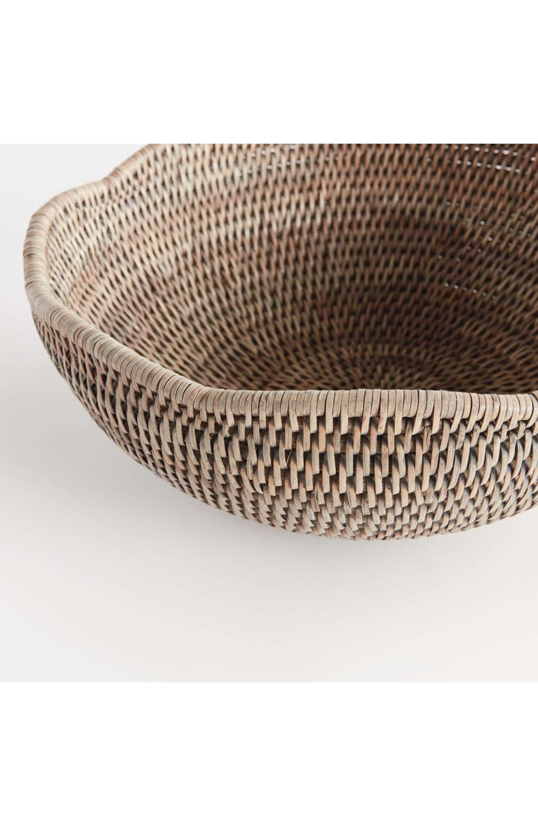 Napa Home & Garden Burma Rattan Scalloped Edge Bowl, Alternate, color, Grey