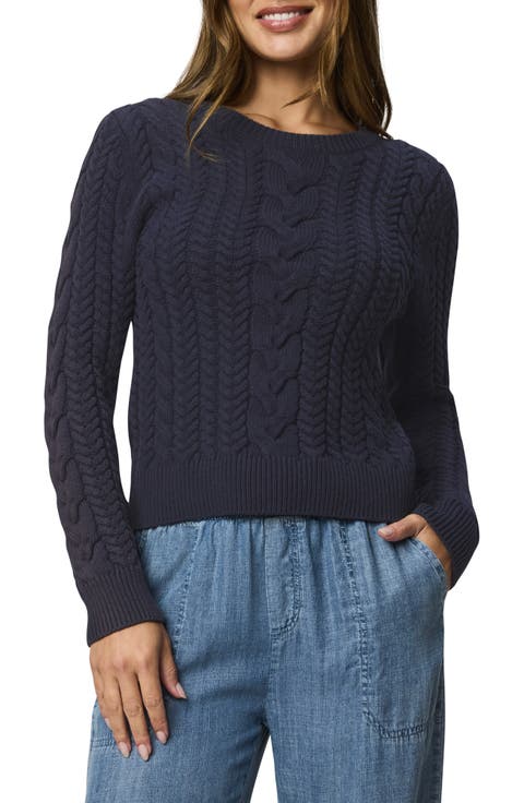 Annabella Cable Crewneck Sweater
