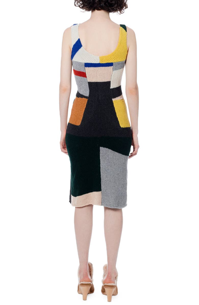 Eckhaus Latta Brickwork Colorblock Merino Wool Blend Sweater Dress, Alternate, color, Multi