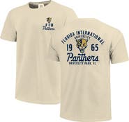 IMAGE ONE Men's Cream FIU Panthers Comfort Colors Mascot Overlay T-Shirt