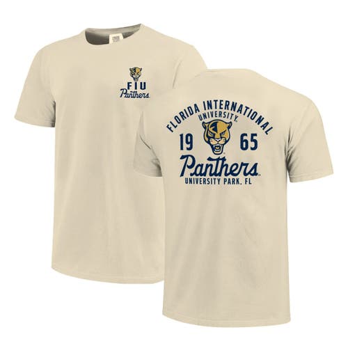 Image One Cream Fiu Panthers Comfort Colors Mascot Overlay T-shirt In White
