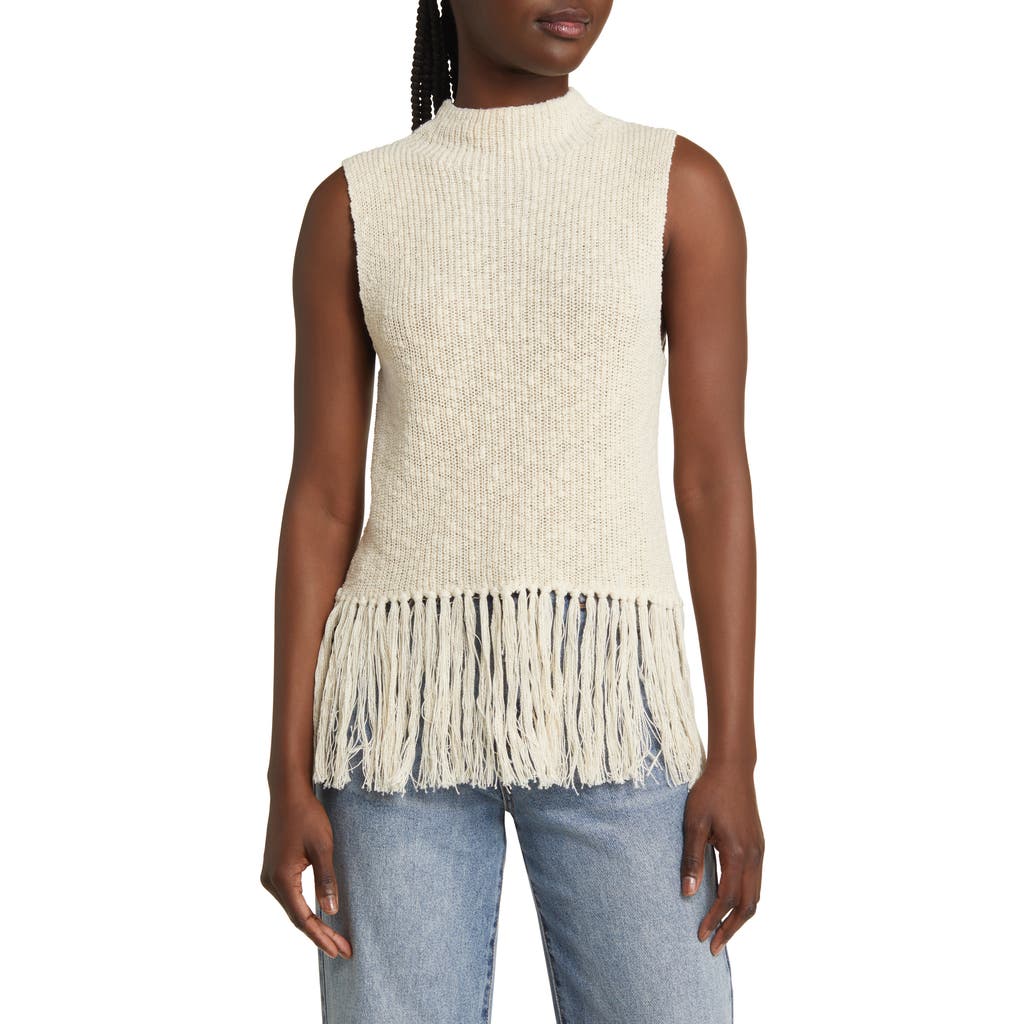 Rails Astrid Fringe Hem Knit Tank In Ecru