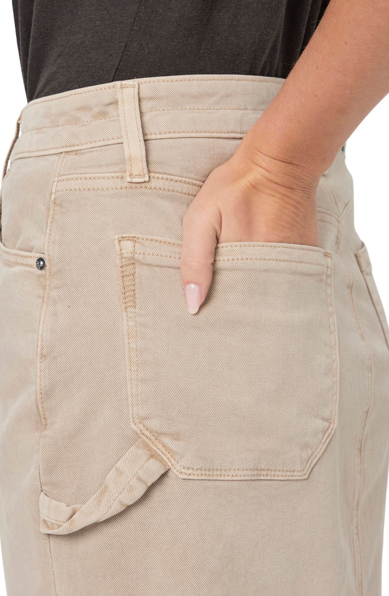 PAIGE Jessie Frayed Hem Carpenter Denim Miniskirt, Alternate, color, Vintage Soft Sand