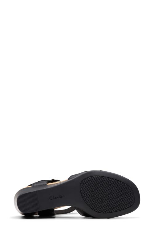 Clarks Collection Women's Emmalae Iris Wedge Sandals In Black Leather