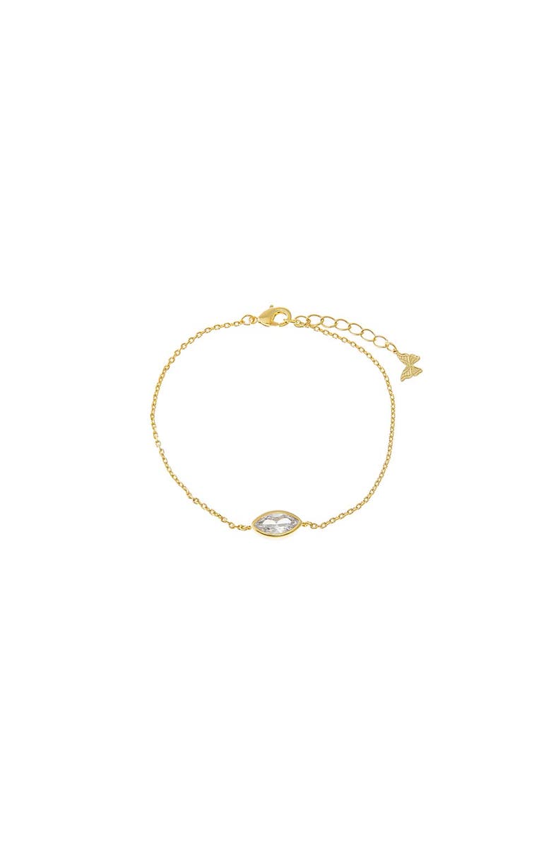 BY ADINA EDEN CZ Marquise Bezel Charm Bracelet, Main, color, 