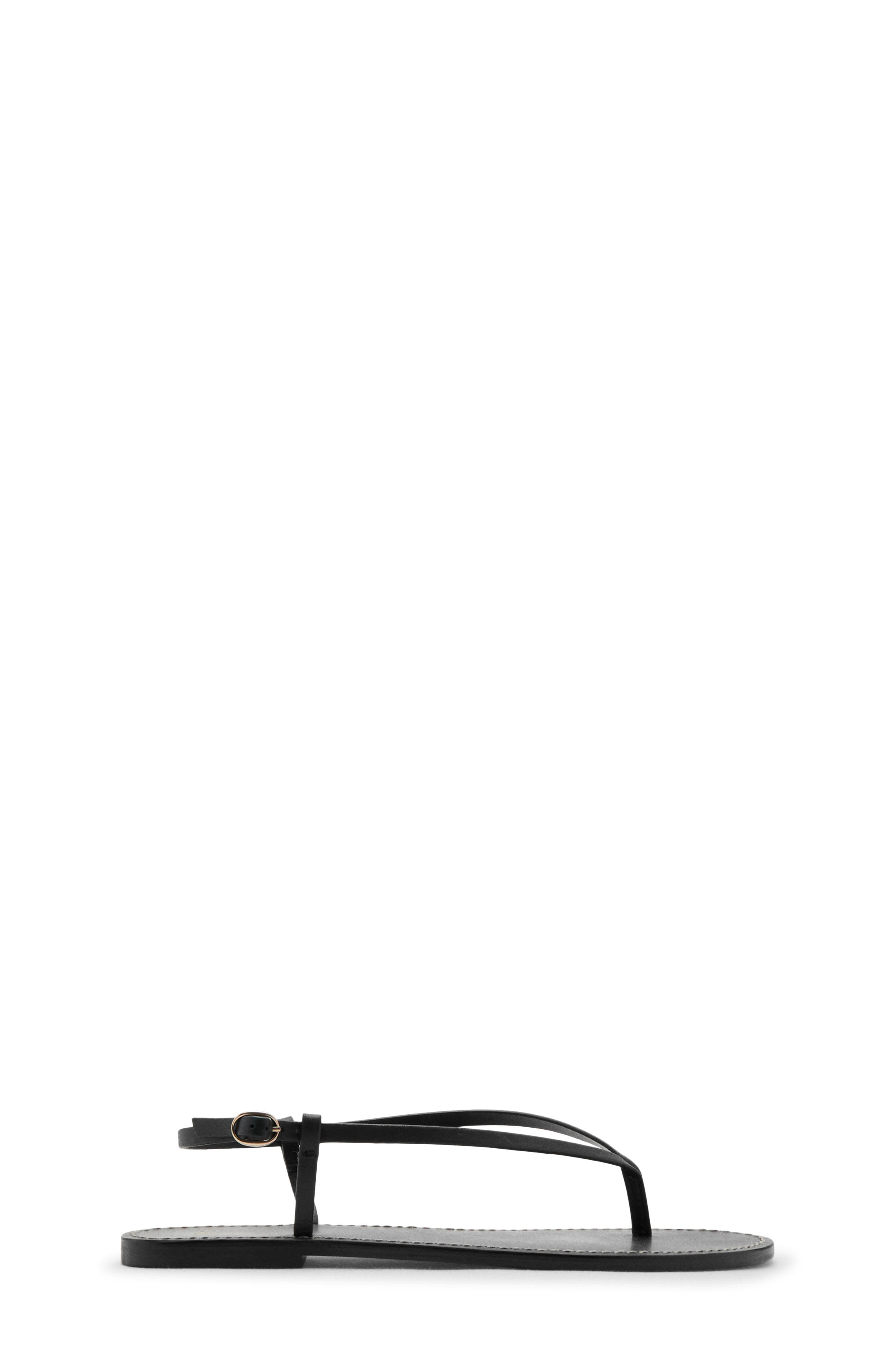 Ankle Strap Thong Sandal, Alternate, color, BLACK