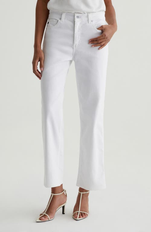 Ag Brinley Crop Mid-rise Straight Jeans In Gallery White In Gallery White